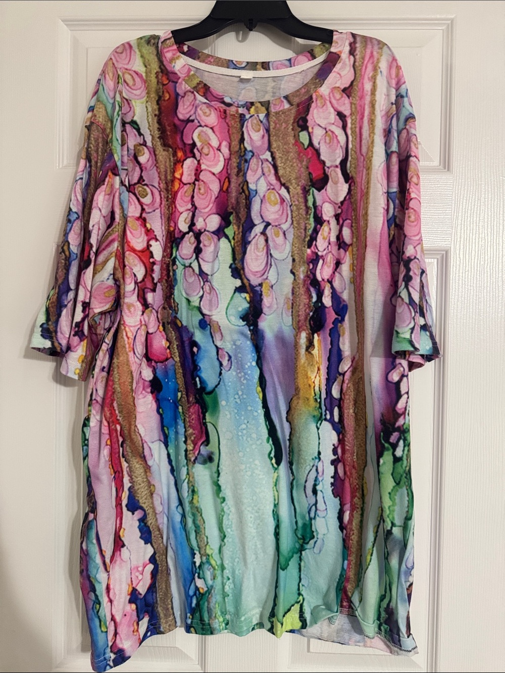 Multicolor Floral Abstract Scoop Neck Women's Top